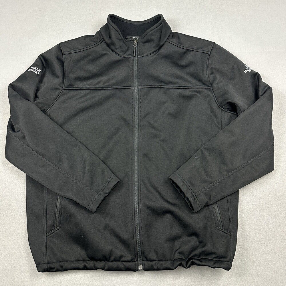 The North Face Jacket Men 2XL Black Full Zip Windwall Hiking Pockets Logo XXL